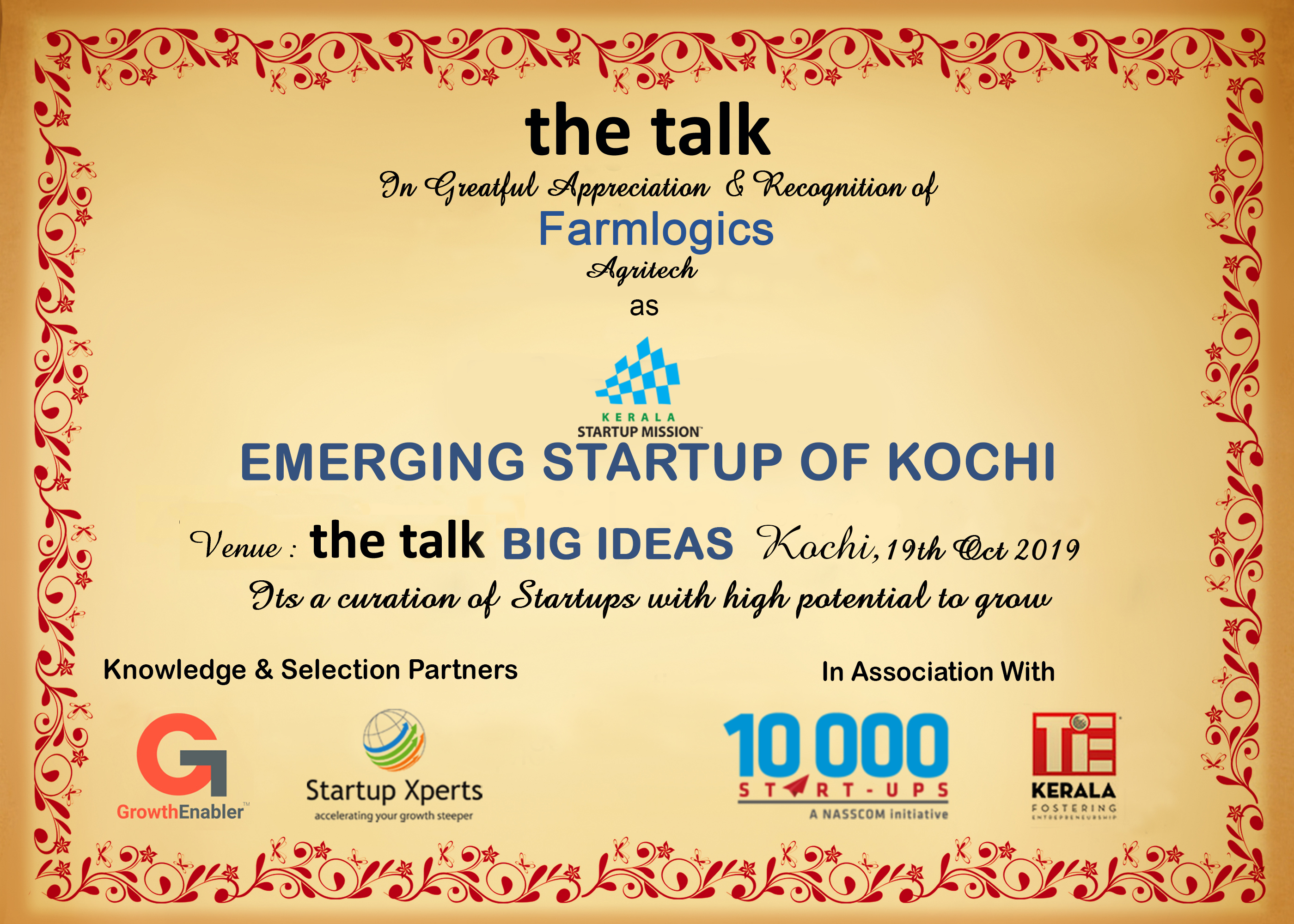 the talk - Big Ideas To Scale SME's And Startups The Westin, Hyderabad - 27th May 2017
